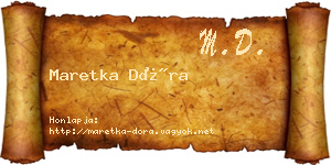 Maretka Dóra névjegykártya